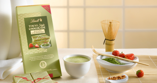 Lancement exclusif du chocolat Lindt Tokyo Style Matcha Fraise 