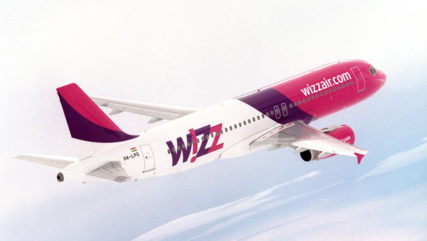 Avion Wizz Air en vol - accéder à www.wizzair.com
