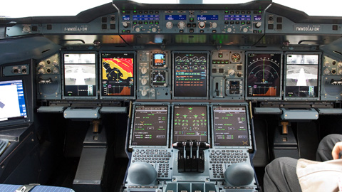 Photo de l'intérieur du cockpit