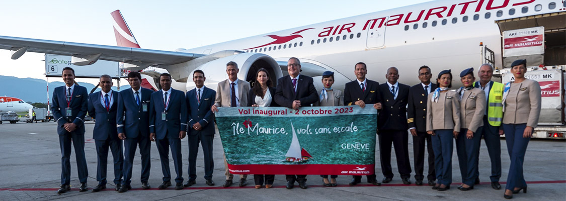 Arrivée d'Air Mauritius à Genève